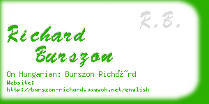 richard burszon business card